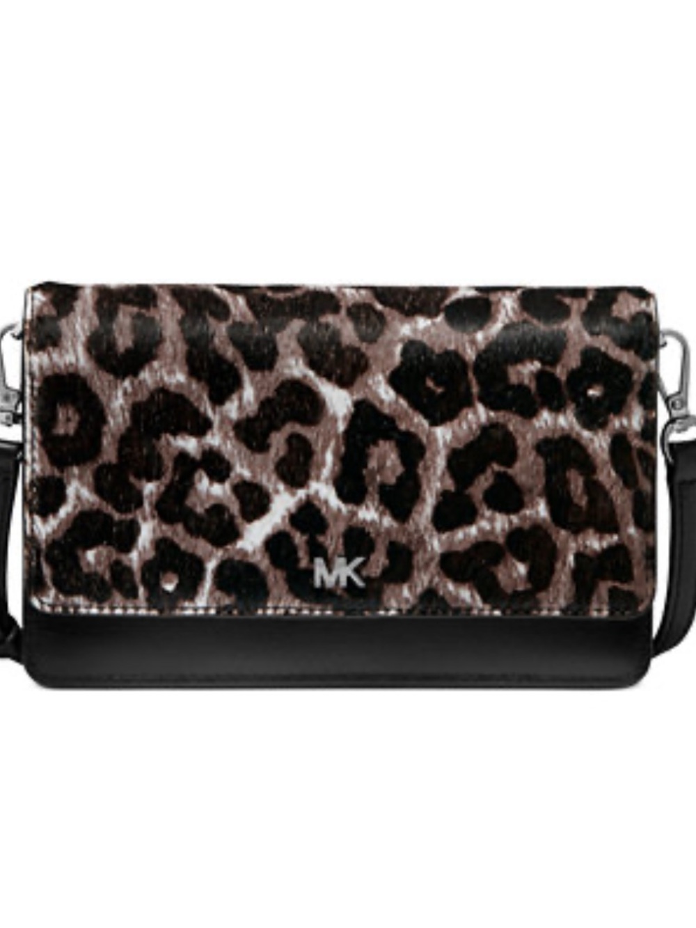 MICHAEL Michael Kors Leopard-Print Crossbody in Black and Brown